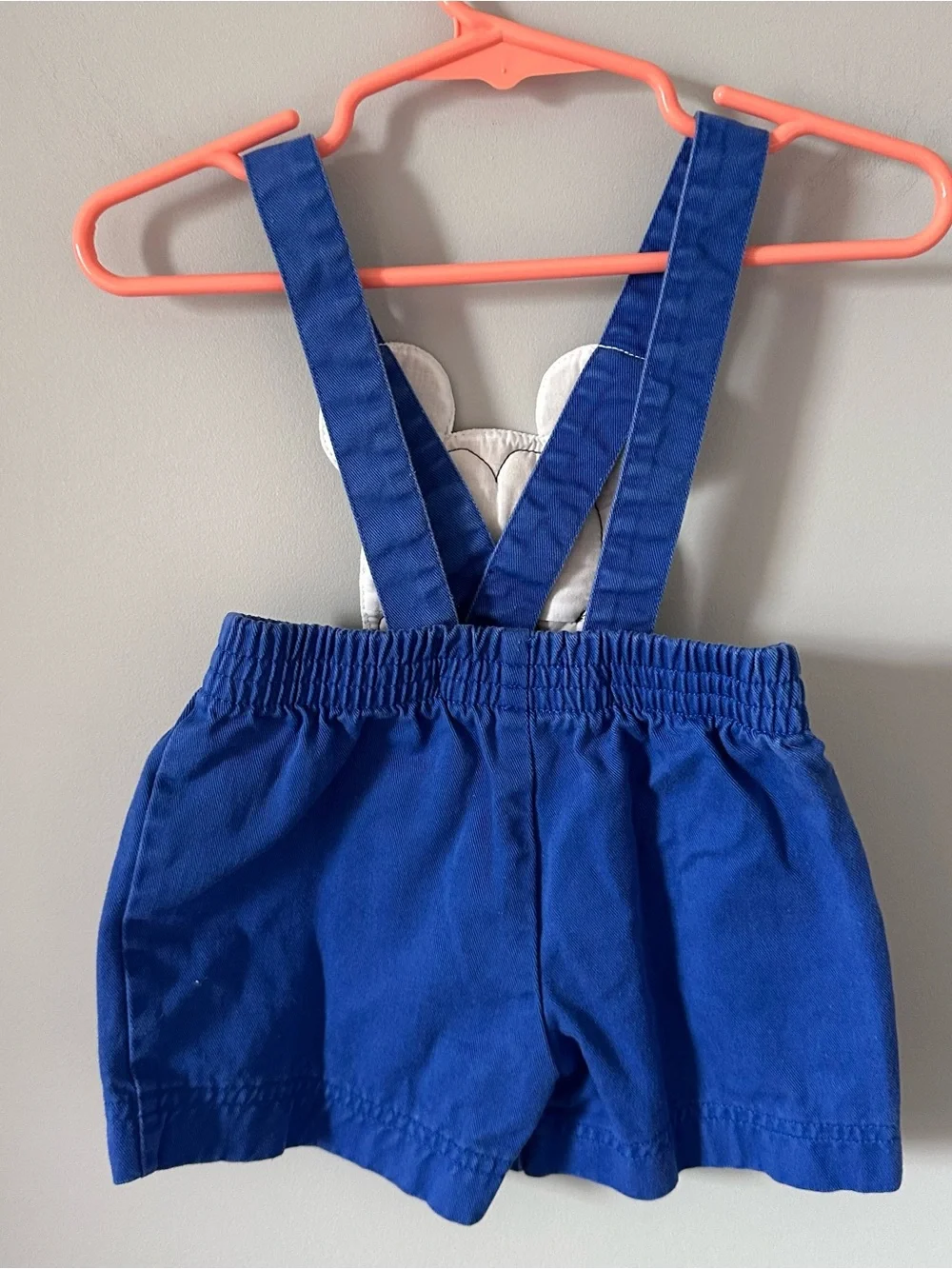 Vintage Disney Baby Mickey & Co Overalls Shortals 6/9 Months Blue Cotton 90s - Picture 6 of 14